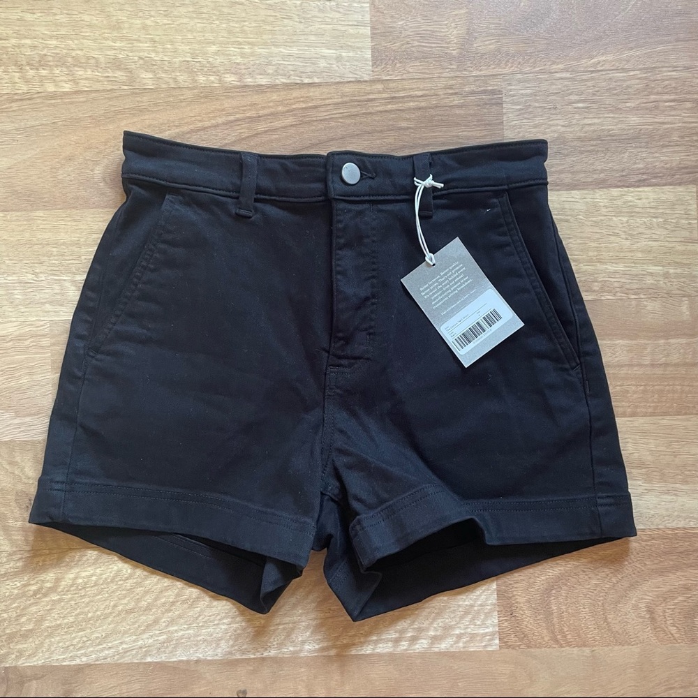 everlane cotton twill black shorts NWT